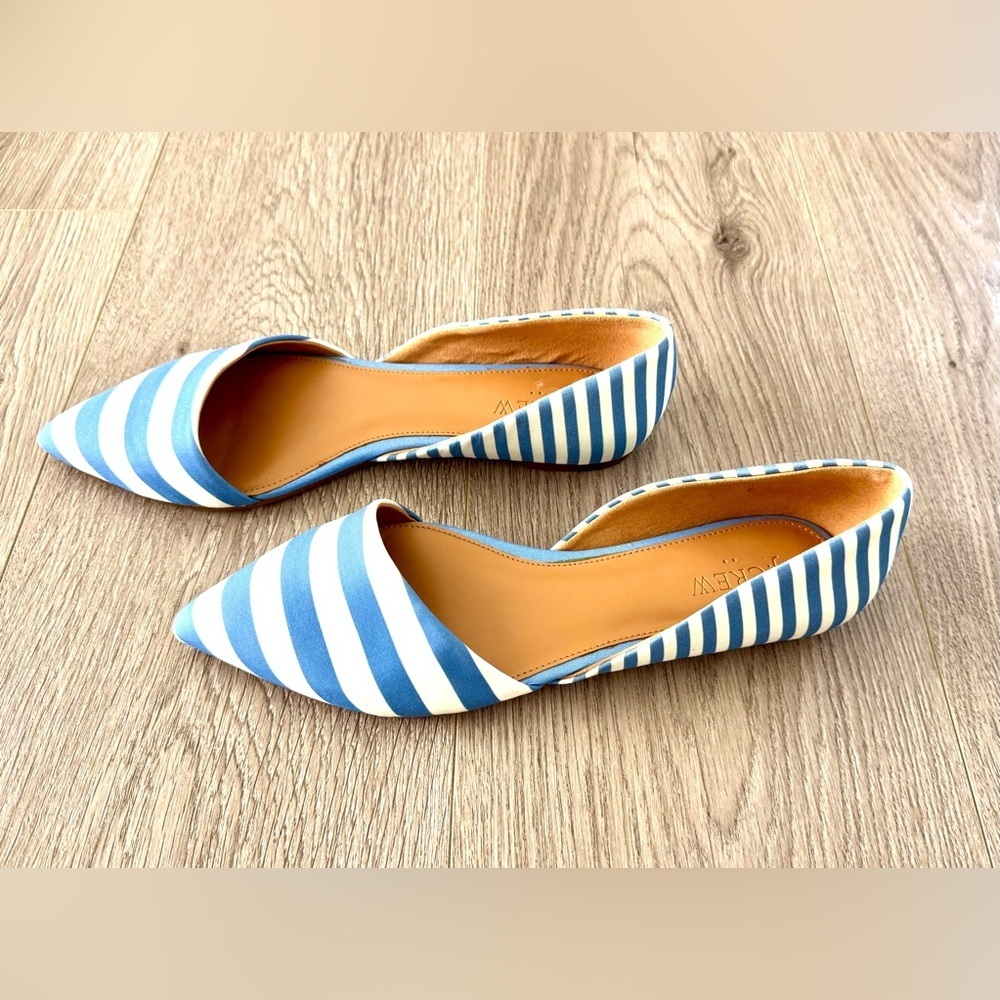 J. Crew Zoe d' Orsay Flats in Blue Stripe - Picture 5 of 7